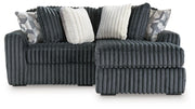 Midnight-Madness Sectional with Chaise - Gunmetal