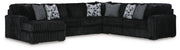 Midnight-Madness Sectional with Chaise - Onyx