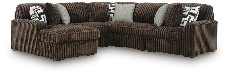 Midnight-Madness Sectional with Chaise - Chocolate