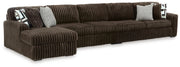 Midnight-Madness Sectional with Chaise - Chocolate