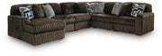 Midnight-Madness Sectional with Chaise - Chocolate