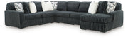 Midnight-Madness Sectional with Chaise - Gunmetal