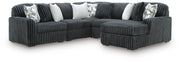 Midnight-Madness Sectional with Chaise - Gunmetal