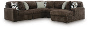 Midnight-Madness Sectional with Chaise - Chocolate