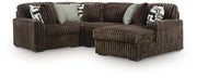Midnight-Madness Sectional with Chaise - Chocolate