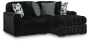 Midnight-Madness Sectional with Chaise - Onyx