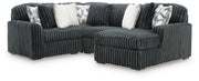 Midnight-Madness Sectional with Chaise - Gunmetal