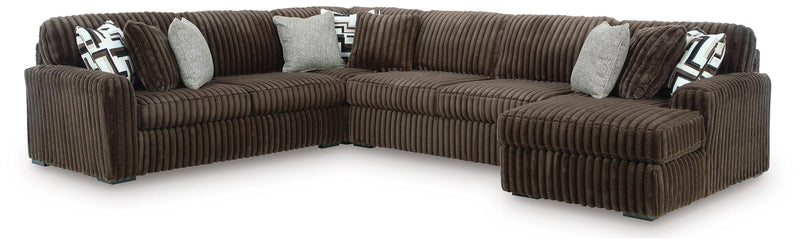 Midnight-Madness Sectional with Chaise - Chocolate