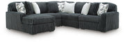 Midnight-Madness Sectional with Chaise - Gunmetal