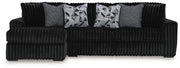 Midnight-Madness Sectional with Chaise - Onyx