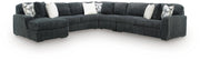 Midnight-Madness Sectional with Chaise - Gunmetal