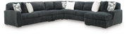 Midnight-Madness Sectional with Chaise - Gunmetal