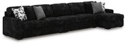 Midnight-Madness Sectional with Chaise - Onyx