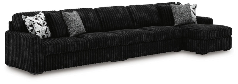 Midnight-Madness Sectional with Chaise - Onyx