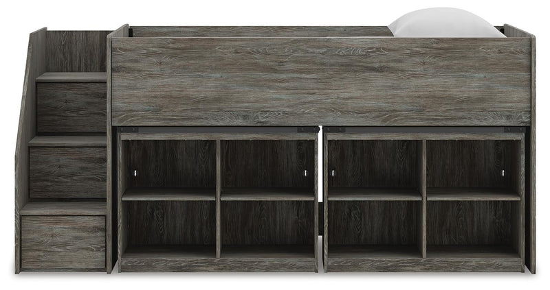 Frandern Loft Bed with Bookcase Storage