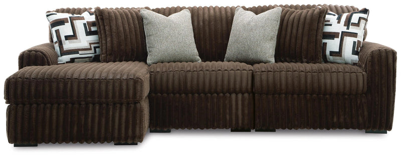 Midnight-Madness Sectional with Chaise - Chocolate