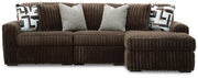 Midnight-Madness Sectional with Chaise - Chocolate