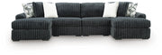 Midnight-Madness Double Chaise Sectional - Gunmetal