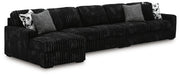 Midnight-Madness Sectional with Chaise - Onyx