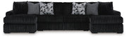 Midnight-Madness Sectional with Chaise - Onyx
