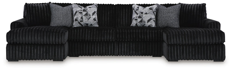 Midnight-Madness Sectional with Chaise - Onyx