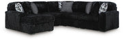 Midnight-Madness Sectional with Chaise - Onyx