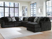 Midnight-Madness Sectional with Chaise - Onyx