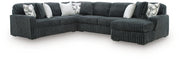 Midnight-Madness Sectional with Chaise - Gunmetal